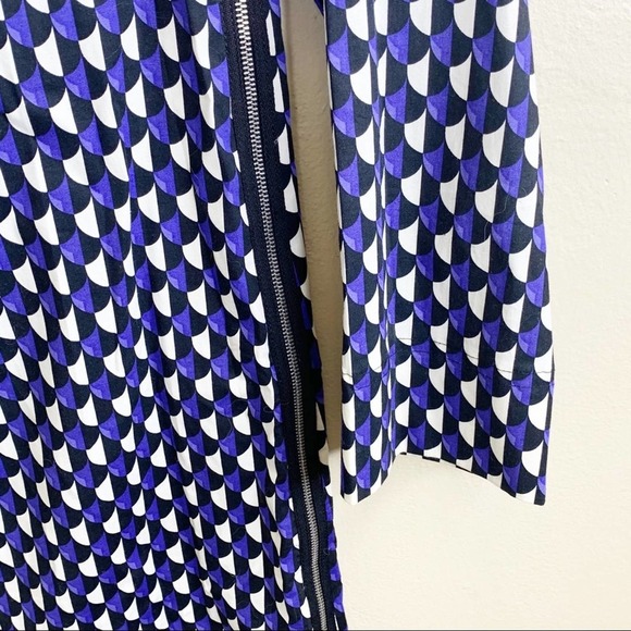 J.CREW Jet Set Womens Geometric Print Patterned Side Zip Career Shift Dress Sz 4 - Picture 6 of 11